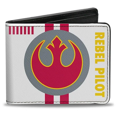 Buckle-Down Star Wars Rebel Alliance Insignia Rebel Pilot Lightsaber Men's Vegan Leather Bifold Wallet