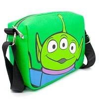 Buckle-Down Disney Toy Story Alien Smiling Close Up Pose Green Vegan Leather Crossbody Bag