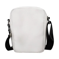 Buckle-Down Star Wars: The Mandalorian Grogu Baby Yoda Holiday Joy Pose White Vegan Leather Crossbody Bag