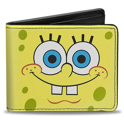 Buckle-Down Nickelodeon SpongeBob SquarPants - Spongebob Face Close Up Yellow Vegan Leather Bifold Wallet