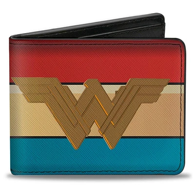 Buckle-Down DC Comics Wonder Woman 2017 Icon Stripe Men's Vegan Leather Bifold Wallet