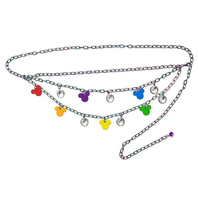 Buckle-Down Disney Mickey Mouse Rainbow Chain Belt with Charms