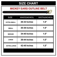 Buckle-Down Disney Mickey Ears Gold Cast Buckle Black Vegan Leather Belt