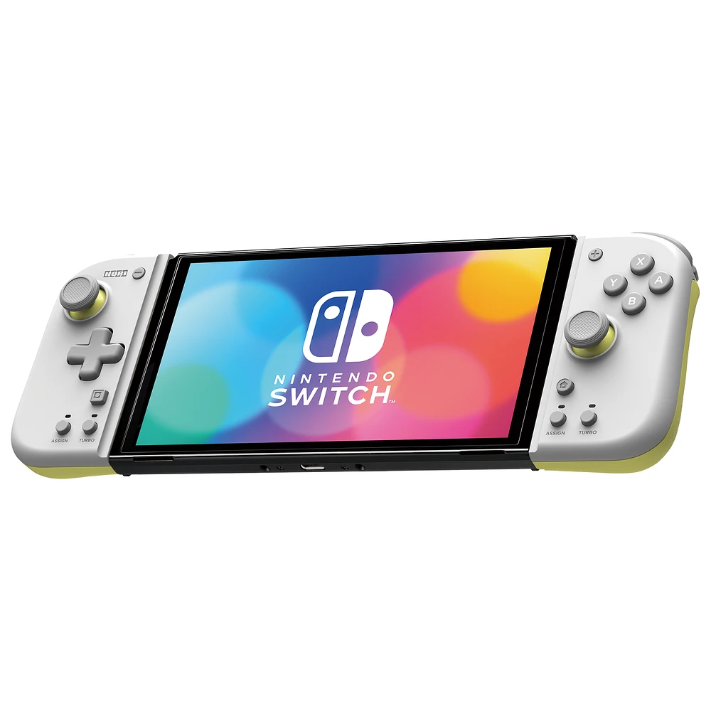 HORI Split Pad Compact Attachment Set for Nintendo Switch, Nintendo Switch OLED - Light Gray / Yellow