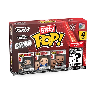 Funko Bitty POP! WWE Vinyl Figure Set 4-Pack (Undertaker, Batista, British Bulldog, Mystery Pop!)