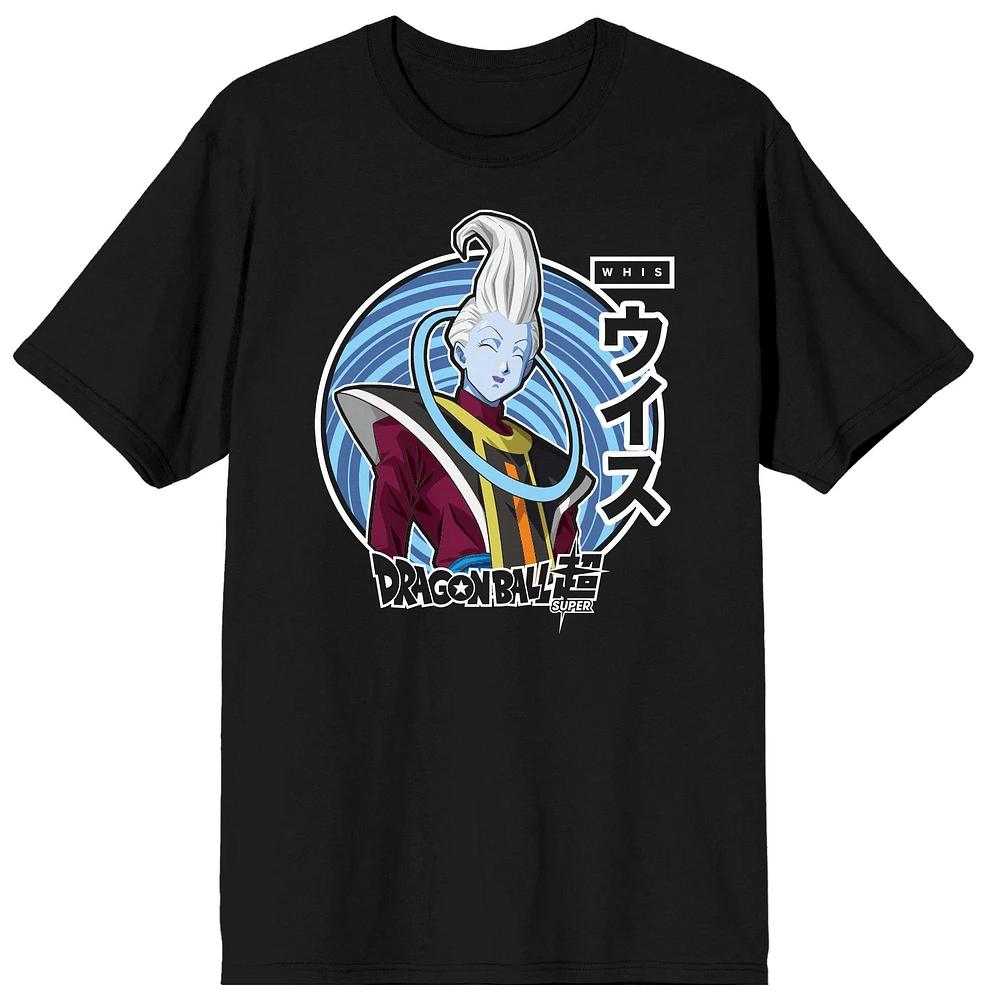 Dragon Ball Super Whis Character Men's Black Short Sleeve Graphic T-Shirt