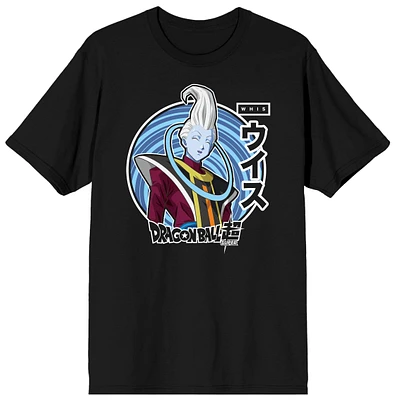 Dragon Ball Super Whis Character Men's Black Short Sleeve Graphic T-Shirt