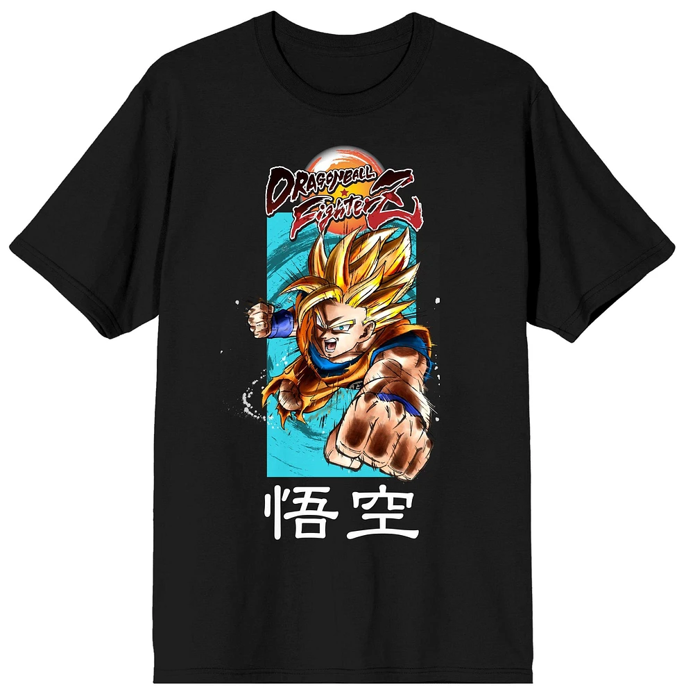 Dragon Ball FighterZ Goku Men's Black Graphic Crew Neck Short Sleeve T-Shirt