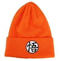 Dragon Ball Z Anime Cartoon Symbol Patch Unisex Orange Cuffed Beanie