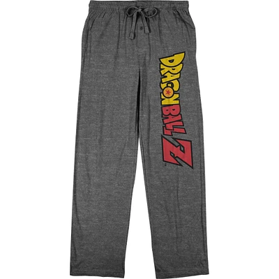 Dragon Ball Z Classic Logo Men's Graphite Heather Gray Drawstring Pajama Pants