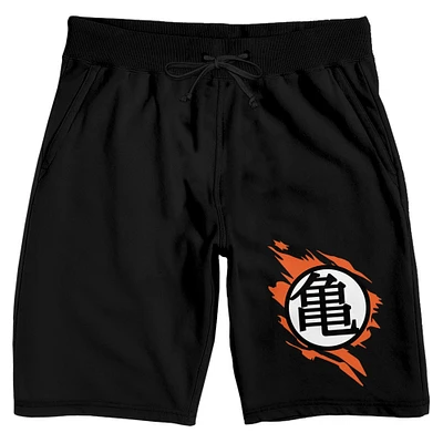 Dragon Ball Z Turtle Hermit Symbol Men's Black Pajama Shorts