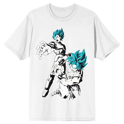 Dragon Ball Super Goku Vegeta Anime Men's White Short Sleeve T-Shirt