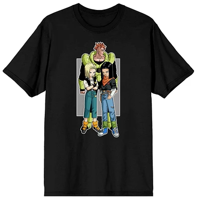 Dragon Ball Z Anime Android 16, 17, And 18 Characters Men's Black Short Sleeve T-Shirt