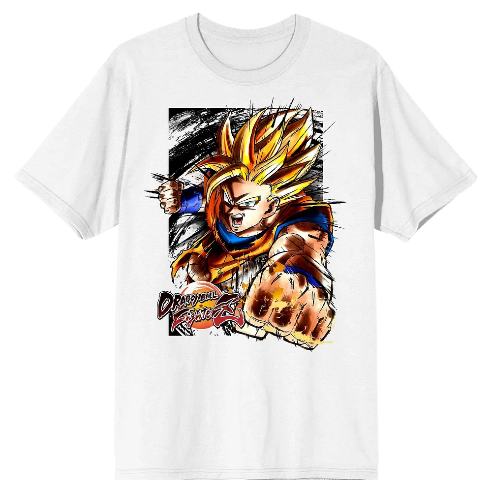 Dragon Ball FighterZ Super Saiyan Goku Men's White Short Sleeve Graphic T-Shirt