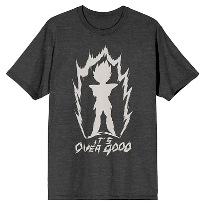 Dragon Ball Z It's Over 9000 Vegeta Silhouette Men's Charcoal Short Sleeve T-Shirt