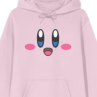 Kirby Happy Big Face Men's Pink Long Sleeve Cradle Hoodie