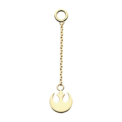 Star Wars Rebel Symbol 14Kt Yellow Gold Dangle Chain Earrings Charm