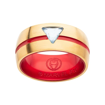 Marvel Iron Man CZ Arc Reactor Red and Gold Ring