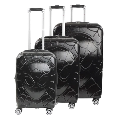 FUL Marvel Molded Spiderman 8 Wheel Expandable Hard-Sided Carry-On Luggage 3-Piece Set