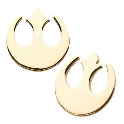 Star Wars Rebel Symbol 14kt Yellow Gold Threadless Earring Top