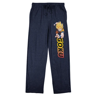 Dragon Ball Z Goku Men's Navy Blue Graphic Pajama Pants