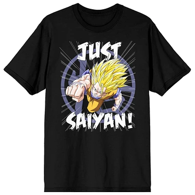 Dragon Ball Z Just Saiyan Super Vintage Men's Black Short Sleeve T-Shirt