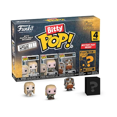Funko Bitty POP! Lord of the Rings Vinyl Figure Set 4-Pack (Galadriel, Legolas, Gimli, Mystery Pop!)