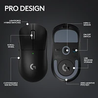 Logitech G PRO X SUPERLIGHT 2 LIGHTSPEED Wireless Gaming Mouse with LIGHTFORCE Hybrid Switches for PC and Mac - Black
