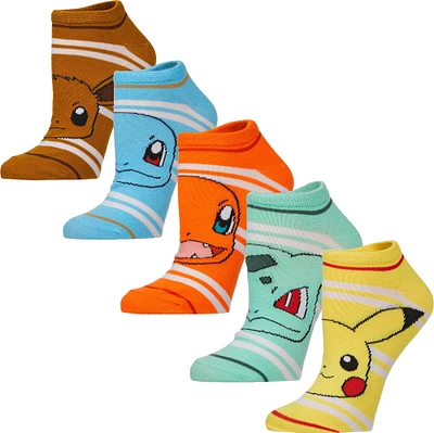 Pokemon Kanto Starters Striped Ankle Socks 5-Pack