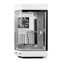 HYTE Y60 Modern Aesthetic Dual Chamber Panoramic Tempered Glass Mid-Tower ATX Computer Gaming Case with PCIE 4.0 Riser Cable Snow White