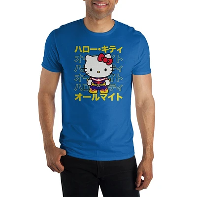 Hello Kitty and My Hero Academia Anime Plus Ultra Men's Royal Blue Graphic T-Shirt