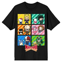 Men's Hello Kitty and Friends x My Hero Academia Unisex Black Graphic T-Shirt