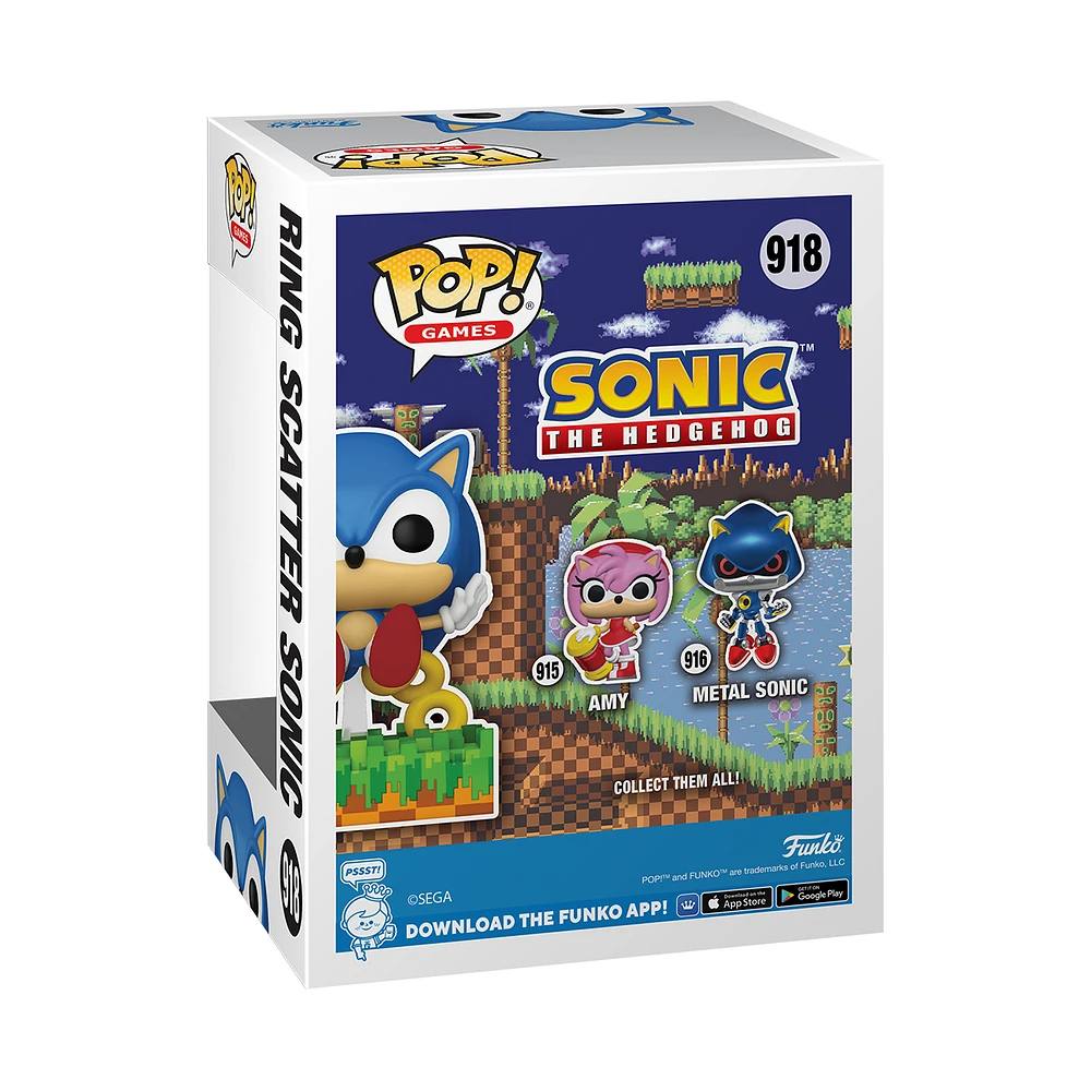 Funko POP! Games: Sonic Ring Scatter Sonic 4.35-in Vinyl Figure | The Market  Place