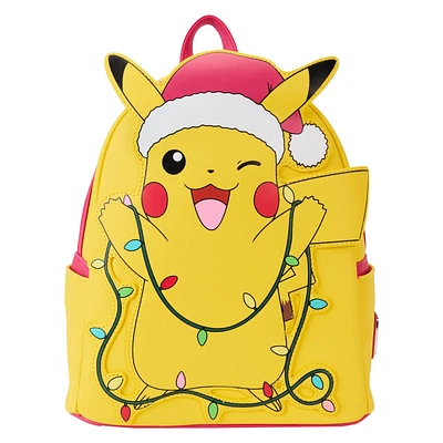 Loungefly Pokemon Santa Pikachu Christmas Lights Light Up Mini Backpack