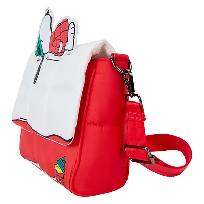 Loungefly Peanuts Snoopy and Woodstock Snow Day Doghouse Crossbody Bag