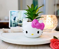 Hello Kitty Face 3-In Ceramic Mini Planter with Artificial Succulent