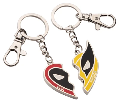 Marvel Deadpool and Wolverine Best Friends Heart Magnetic Keychain Set GameStop Exclusive