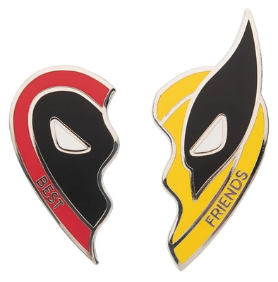 Deadpool and Wolverine Best Friends Heart Pin Set GameStop Exclusive