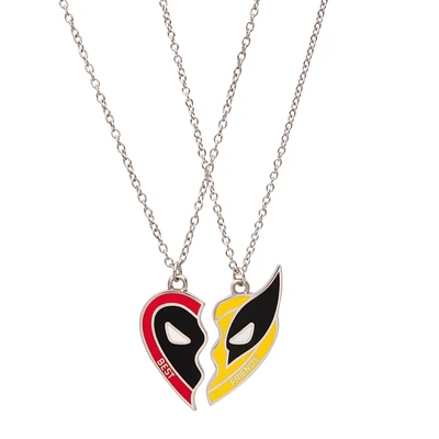 Deadpool and Wolverine Best Friends Heart Necklace Set GameStop Exclusive