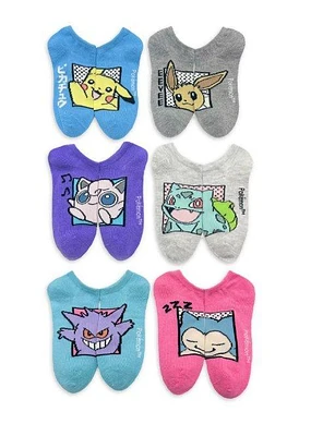 Pokemon Graphic Ankle Socks 6-Pack