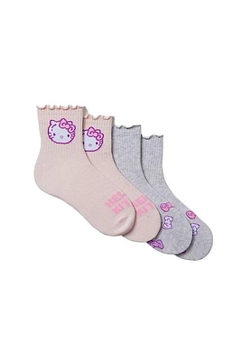 Hello Kitty Lettuce Edge Ankle Socks 2 Pack