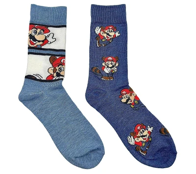 Nintendo Super Mario Tanooki Crew Socks 2-Pack