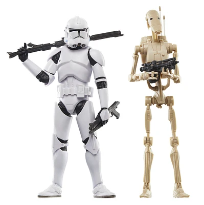 Hasbro Star Wars The Black Series Star Wars: The Clone Wars Clone Trooper and Battle Droid 6-in Action Figure