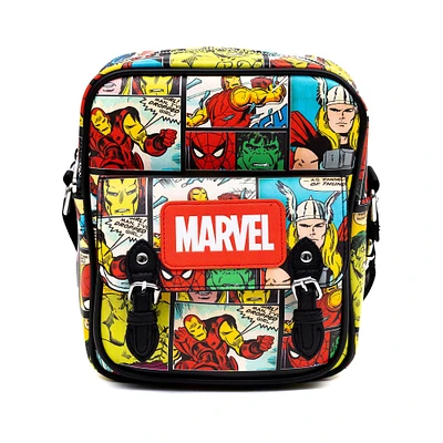 Buckle-Down Marvel Comics Avengers Polyurethane Large Crossbody Bag with Front Pocket