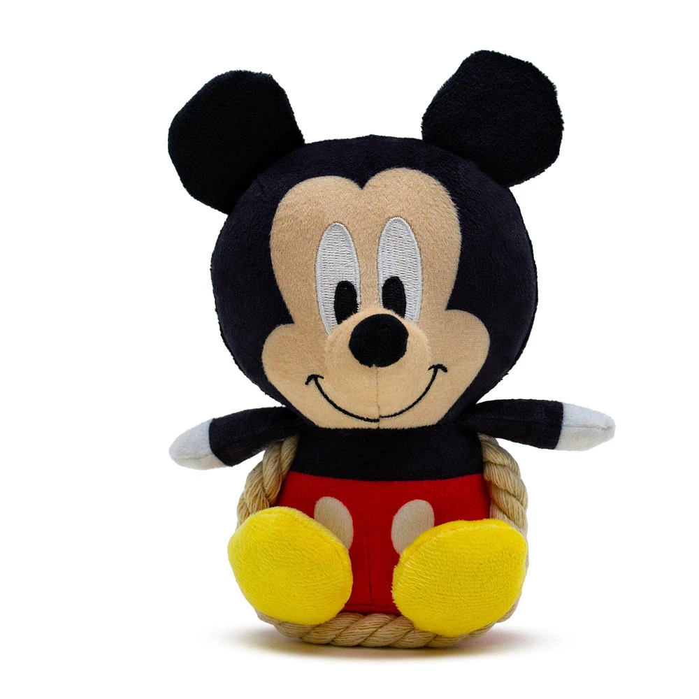 Buckle-Down Disney Mickey Mouse Dog Toy Squeaker Plush with Rope Toy