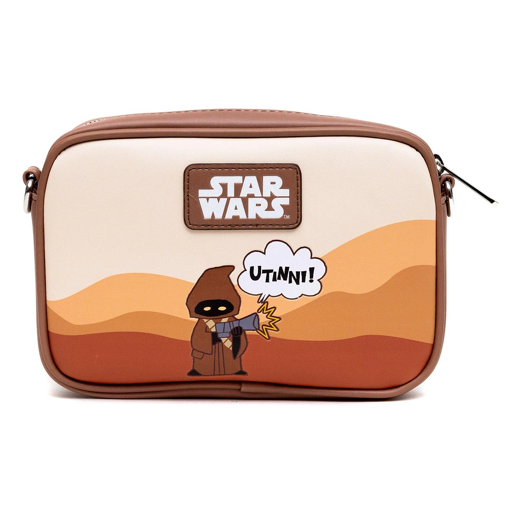 Buckle-Down Star Wars Jawa Polyurethane Horizontal Crossbody Bag with Piping Edge