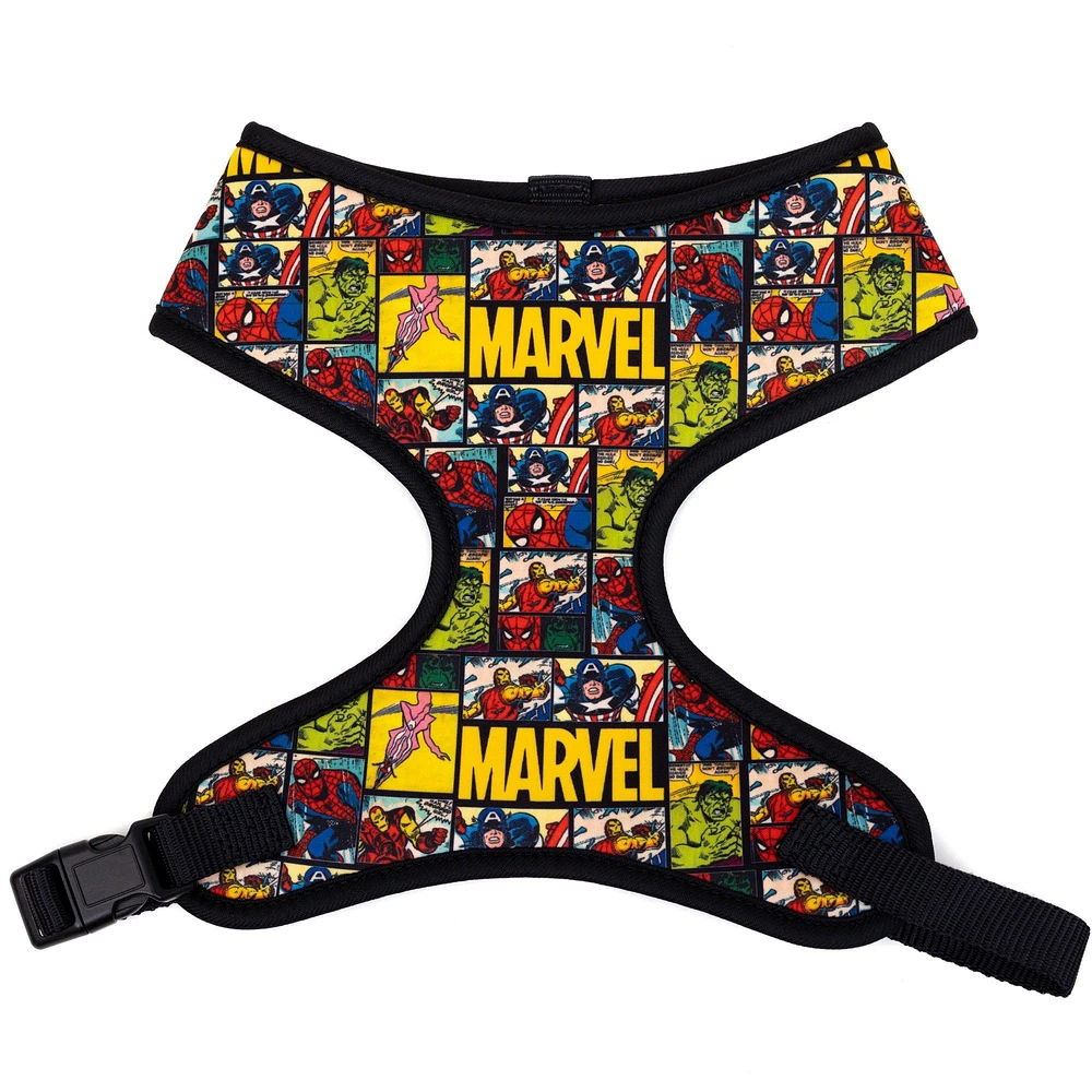 Buckle-Down Marvel Comics Brick and Retro Comic Panels Blocks Black Yellow Pet Harness