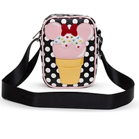 Buckle-Down Disney Minnie Mouse Polyurethane Crossbody Bag with Piping Edge and Cell Phone Pocket