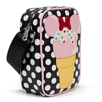 Buckle-Down Disney Minnie Mouse Polyurethane Crossbody Bag with Piping Edge and Cell Phone Pocket