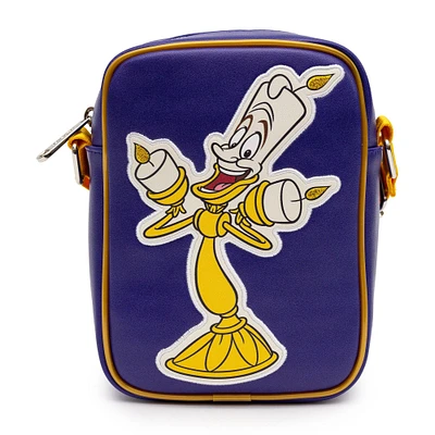 Buckle-Down Disney Beauty and the Beast Belle Polyurethane Crossbody Bag with Piping Edge and Cell Phone Pocket